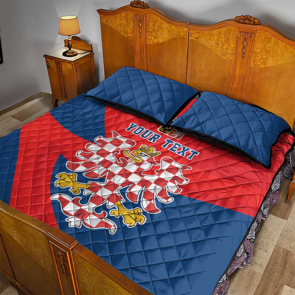 Personalized Coat of Arms of Moravia Quilt Bed Set Gold-crowned White Red Checkered Eagle LT17 - Wonder Print Shop