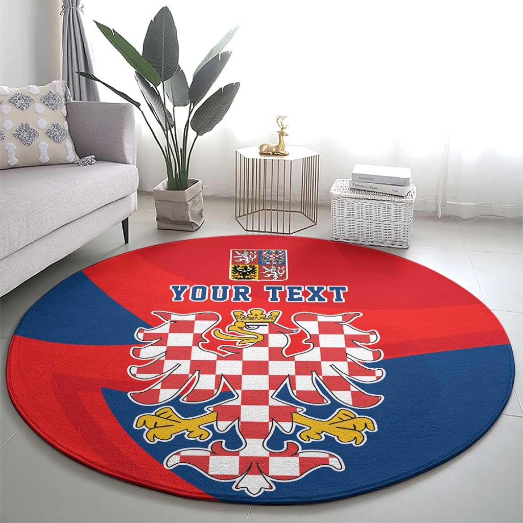 Personalized Coat of Arms of Moravia Round Carpet Gold-crowned White Red Checkered Eagle LT17 - Wonder Print Shop