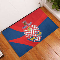 Personalized Coat of Arms of Moravia Rubber Doormat Gold-crowned White Red Checkered Eagle LT17 - Wonder Print Shop