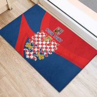 Personalized Coat of Arms of Moravia Rubber Doormat Gold-crowned White Red Checkered Eagle LT17 - Wonder Print Shop