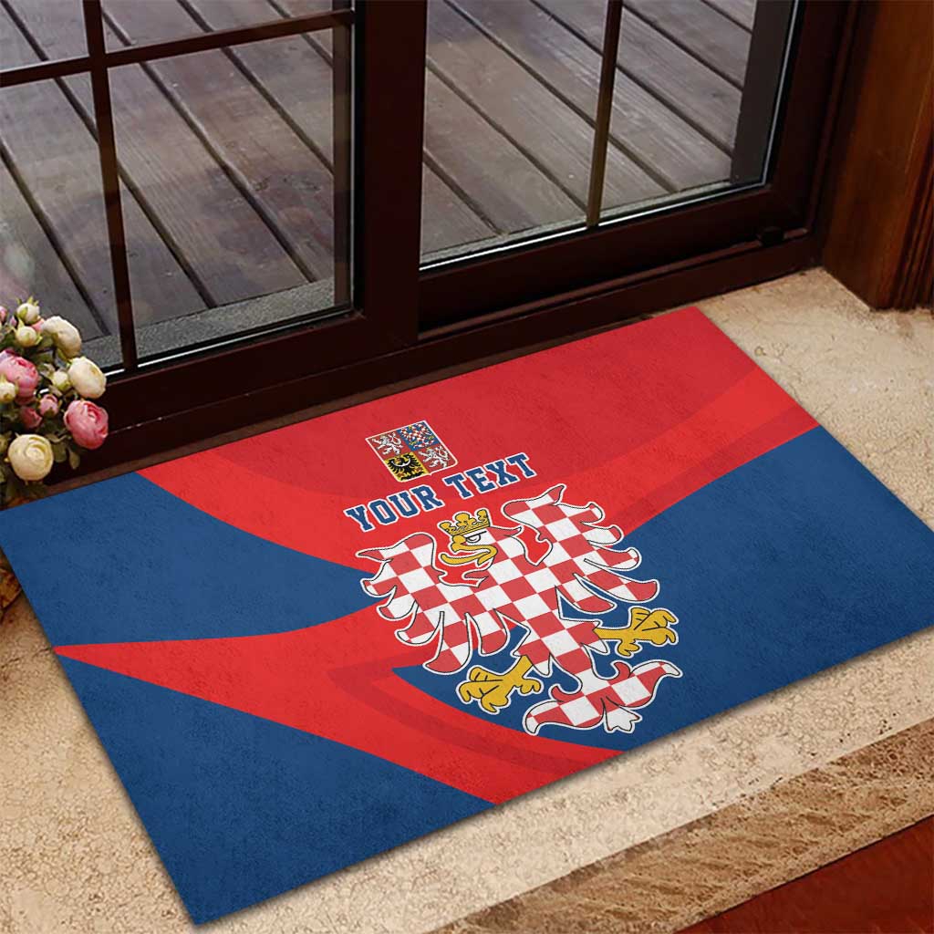 Personalized Coat of Arms of Moravia Rubber Doormat Gold-crowned White Red Checkered Eagle LT17 - Wonder Print Shop