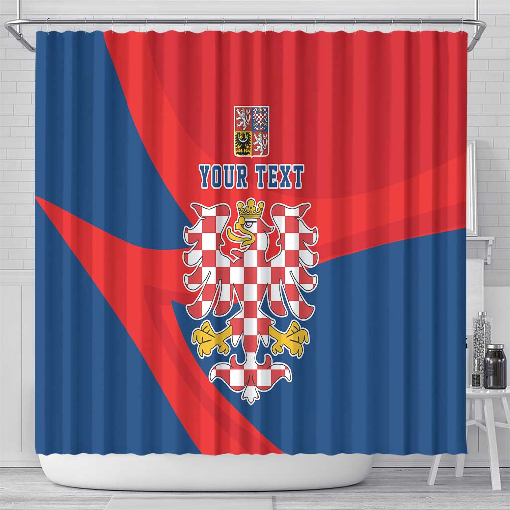 Personalized Coat of Arms of Moravia Shower Curtain Gold-crowned White Red Checkered Eagle LT17 - Wonder Print Shop