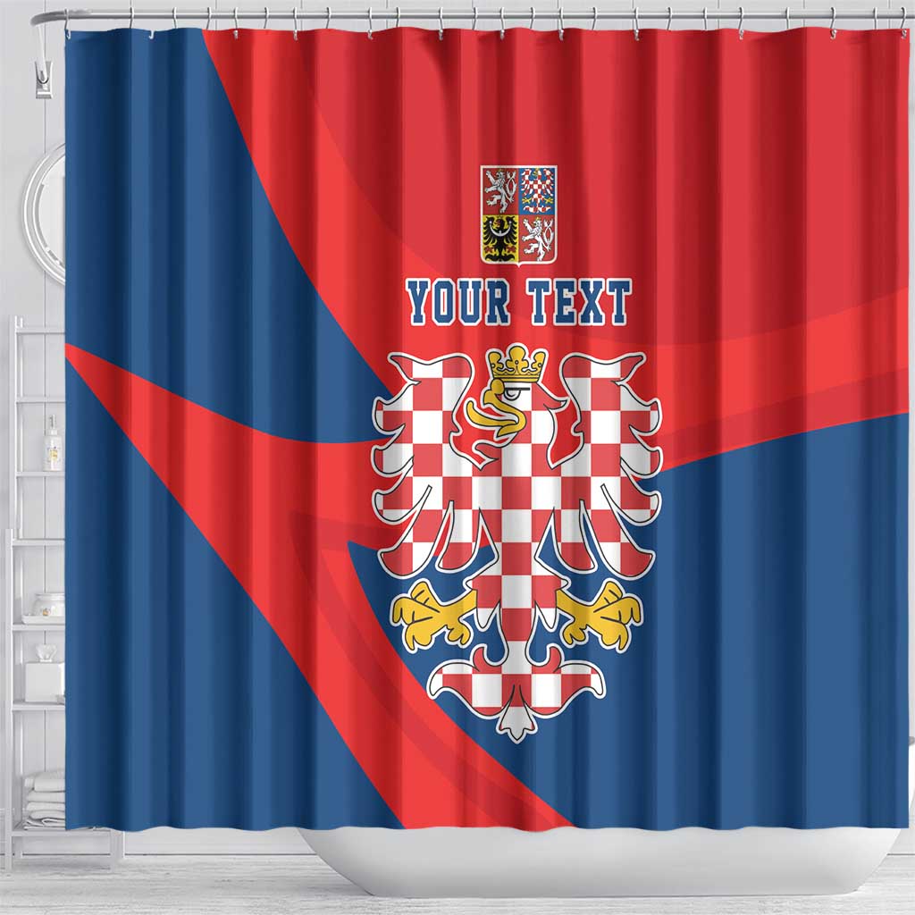 Personalized Coat of Arms of Moravia Shower Curtain Gold-crowned White Red Checkered Eagle LT17 - Wonder Print Shop