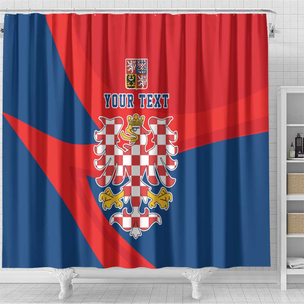 Personalized Coat of Arms of Moravia Shower Curtain Gold-crowned White Red Checkered Eagle LT17 - Wonder Print Shop