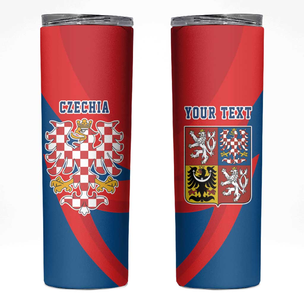 Personalized Coat of arms of Moravia Skinny Tumbler Gold-crowned White Red Checkered Eagle LT17 - Wonder Print Shop