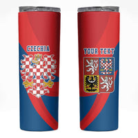 Personalized Coat of arms of Moravia Skinny Tumbler Gold-crowned White Red Checkered Eagle LT17 - Wonder Print Shop