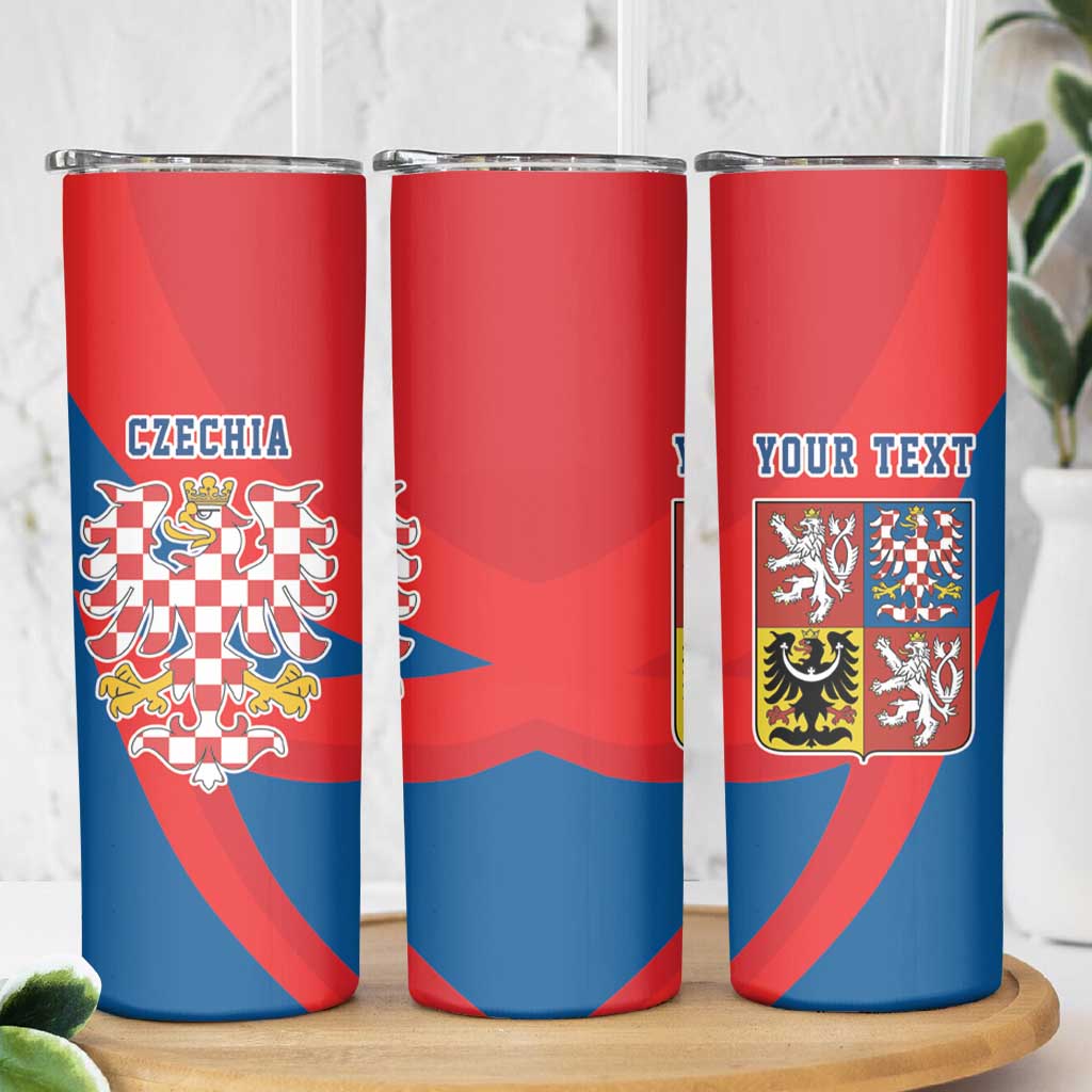 Personalized Coat of arms of Moravia Skinny Tumbler Gold-crowned White Red Checkered Eagle LT17 - Wonder Print Shop
