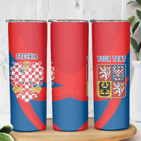 Personalized Coat of arms of Moravia Skinny Tumbler Gold-crowned White Red Checkered Eagle LT17 - Wonder Print Shop