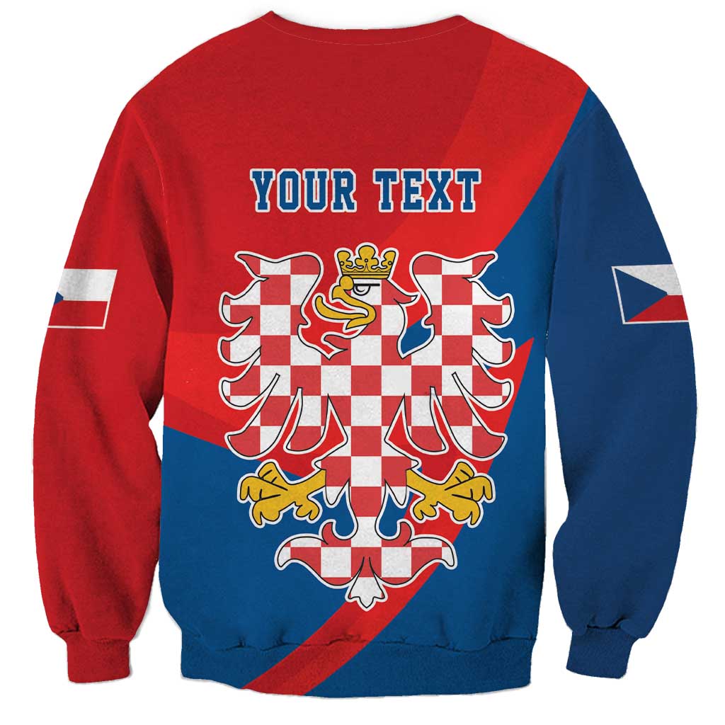 Personalized Coat of Arms of Moravia Sweatshirt Gold-crowned White Red Checkered Eagle LT17 - Wonder Print Shop