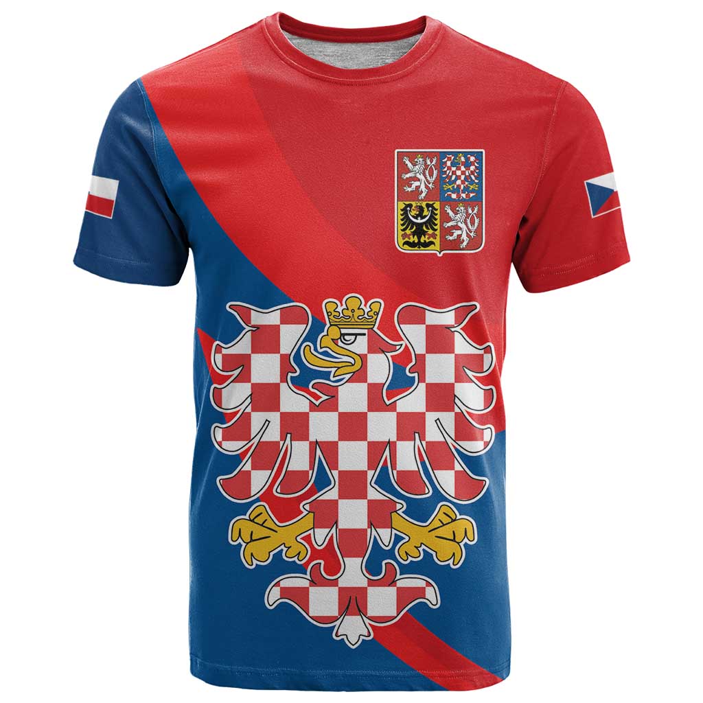 Personalized Coat of Arms of Moravia T Shirt Gold-crowned White Red Checkered Eagle LT17 - Wonder Print Shop