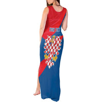 Personalized Coat of Arms of Moravia Tank Maxi Dress Gold-crowned White Red Checkered Eagle LT17 - Wonder Print Shop