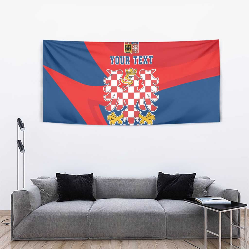 Personalized Coat of Arms of Moravia Tapestry Gold-crowned White Red Checkered Eagle LT17 - Wonder Print Shop