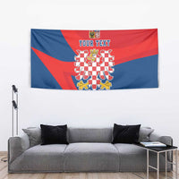 Personalized Coat of Arms of Moravia Tapestry Gold-crowned White Red Checkered Eagle LT17 - Wonder Print Shop
