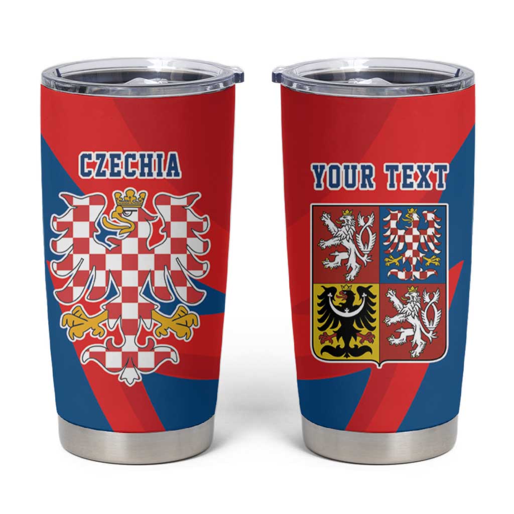 Personalized Coat of arms of Moravia Tumbler Cup Gold-crowned White Red Checkered Eagle LT17 - Wonder Print Shop