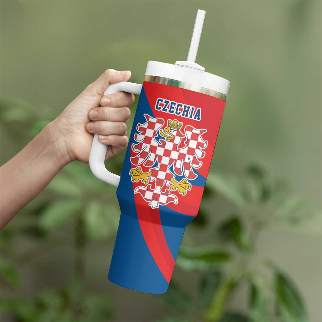 Personalized Coat of arms of Moravia Tumbler With Handle Gold-crowned White Red Checkered Eagle LT17 - Wonder Print Shop