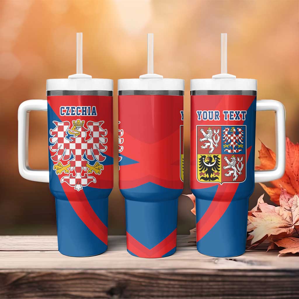 Personalized Coat of arms of Moravia Tumbler With Handle Gold-crowned White Red Checkered Eagle LT17 - Wonder Print Shop
