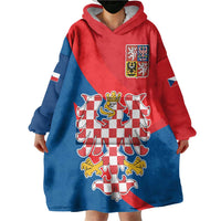 Personalized Coat of Arms of Moravia Wearable Blanket Hoodie Gold-crowned White Red Checkered Eagle LT17 - Wonder Print Shop