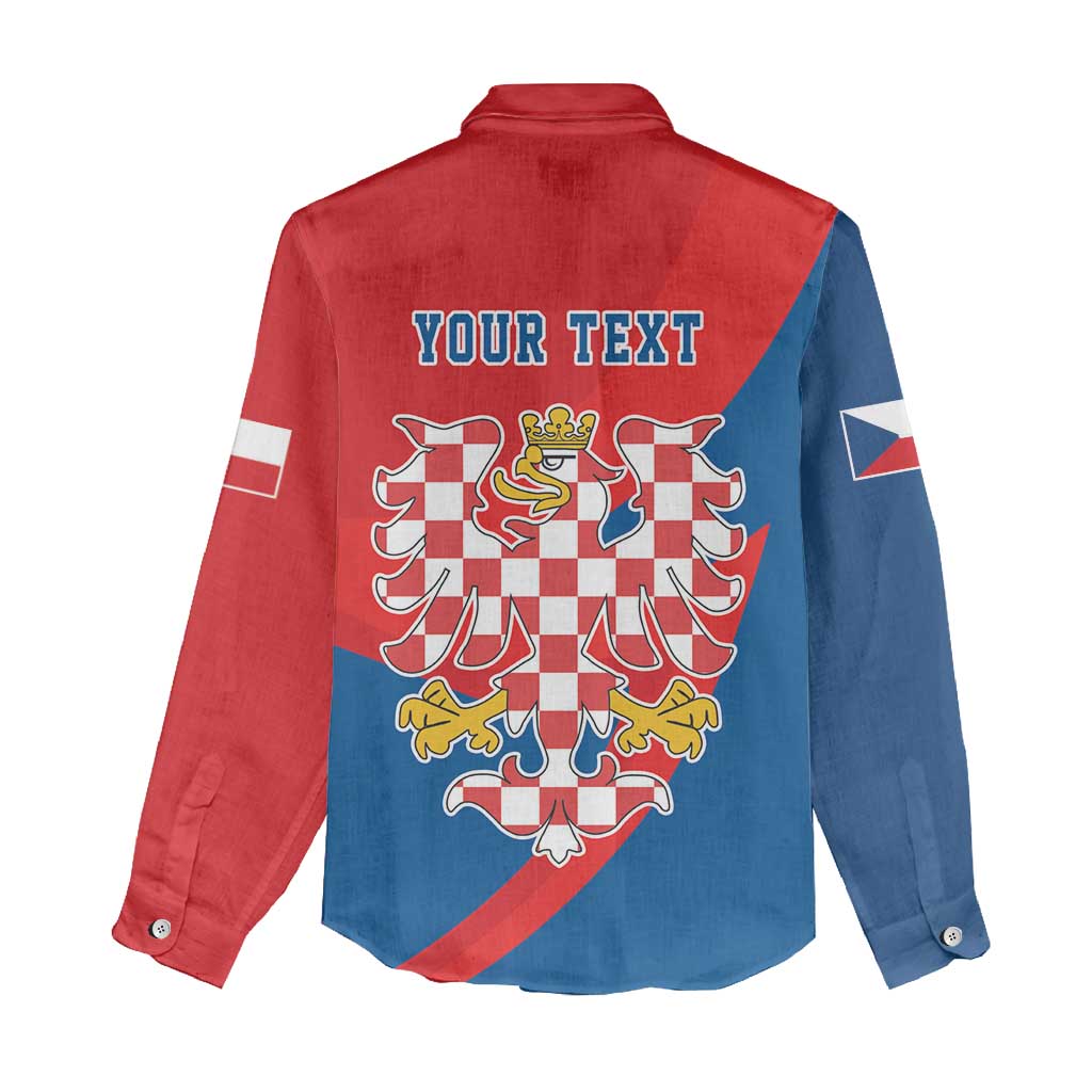 Personalized Coat of Arms of Moravia Women Casual Shirt Gold-crowned White Red Checkered Eagle LT17 - Wonder Print Shop
