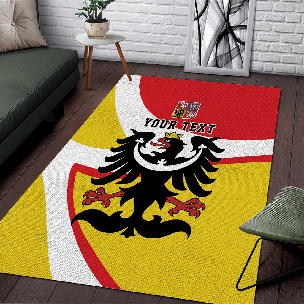 Personalized Coat of Arms of Silesia Area Rug Black Eagle with Silver Crescent