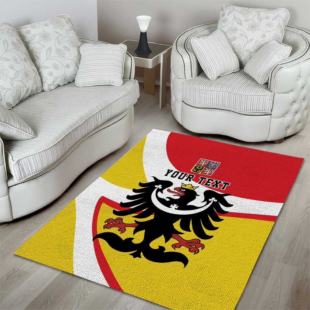 Personalized Coat of Arms of Silesia Area Rug Black Eagle with Silver Crescent