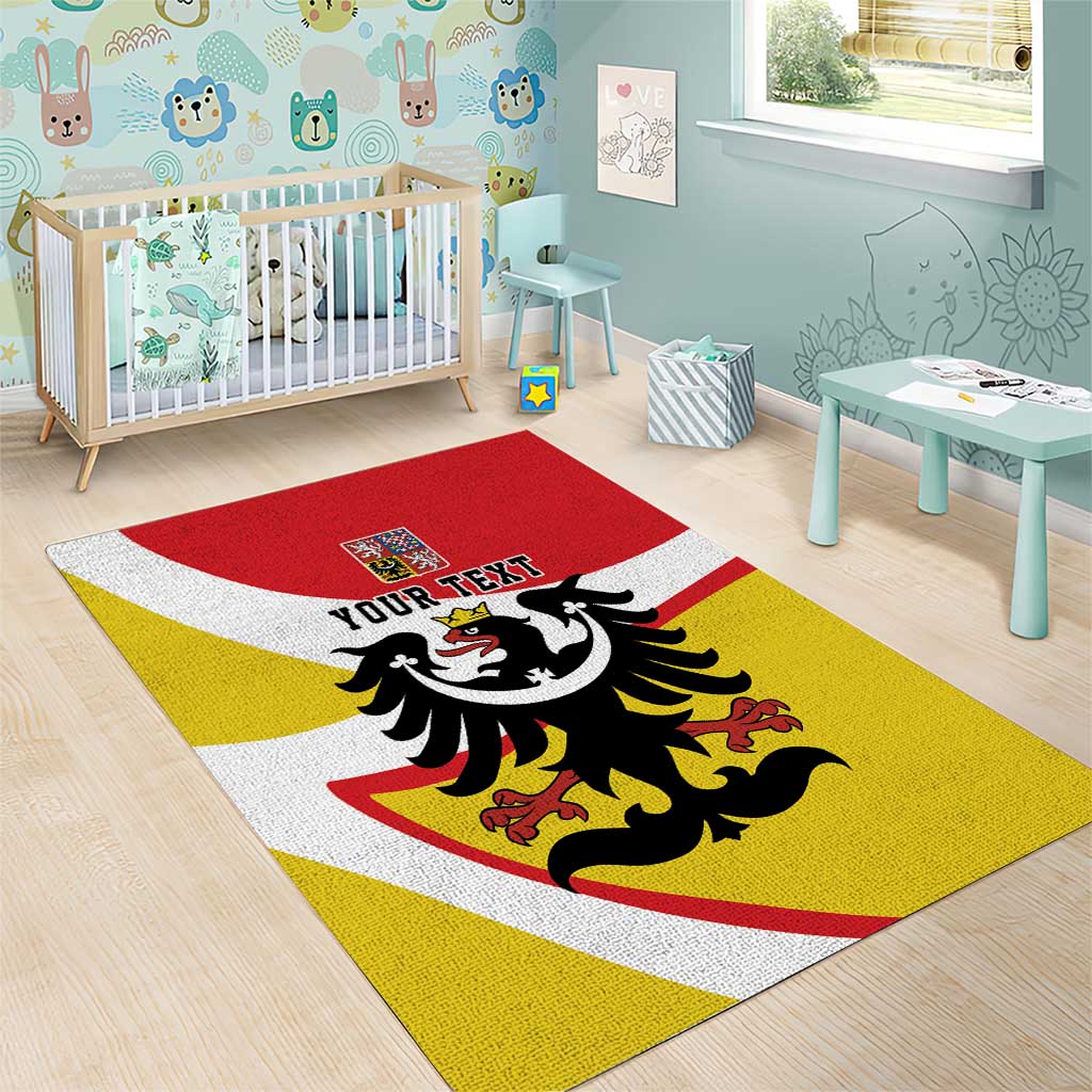 Personalized Coat of Arms of Silesia Area Rug Black Eagle with Silver Crescent