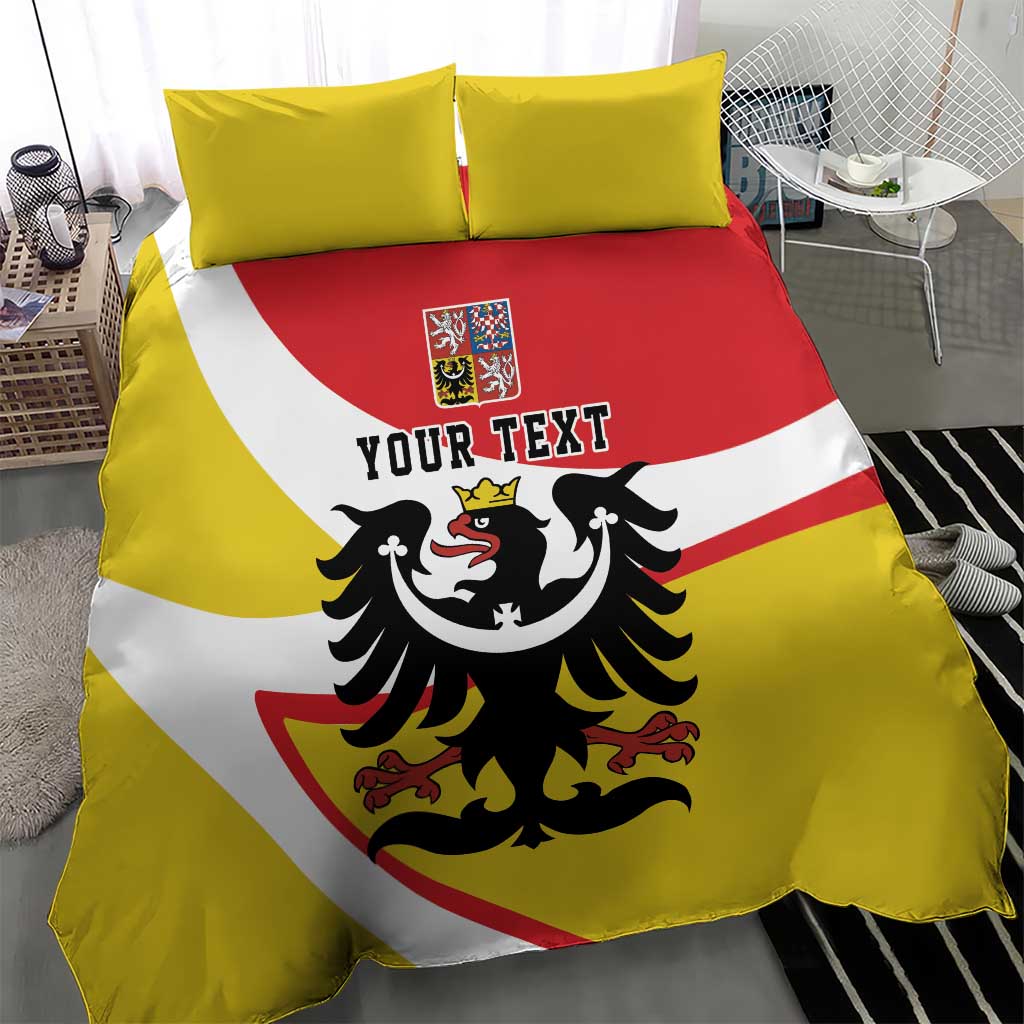 Personalized Coat of Arms of Silesia Bedding Set Black Eagle with Silver Crescent