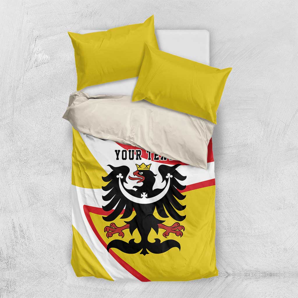 Personalized Coat of Arms of Silesia Bedding Set Black Eagle with Silver Crescent