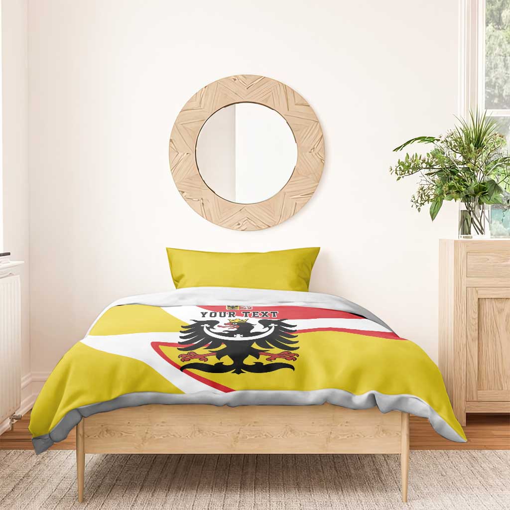 Personalized Coat of Arms of Silesia Bedding Set Black Eagle with Silver Crescent