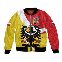Personalized Coat of Arms of Silesia Bomber Jacket Black Eagle with Silver Crescent