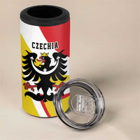 Personalized Coat of arms of Silesia 4 in 1 Can Cooler Tumbler Black Eagle with Silver Crescent