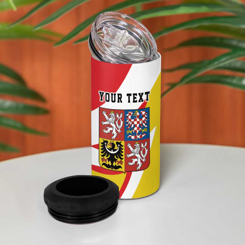 Personalized Coat of arms of Silesia 4 in 1 Can Cooler Tumbler Black Eagle with Silver Crescent