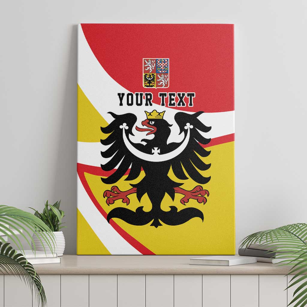 Personalized Coat of Arms of Silesia Canvas Wall Art Black Eagle with Silver Crescent