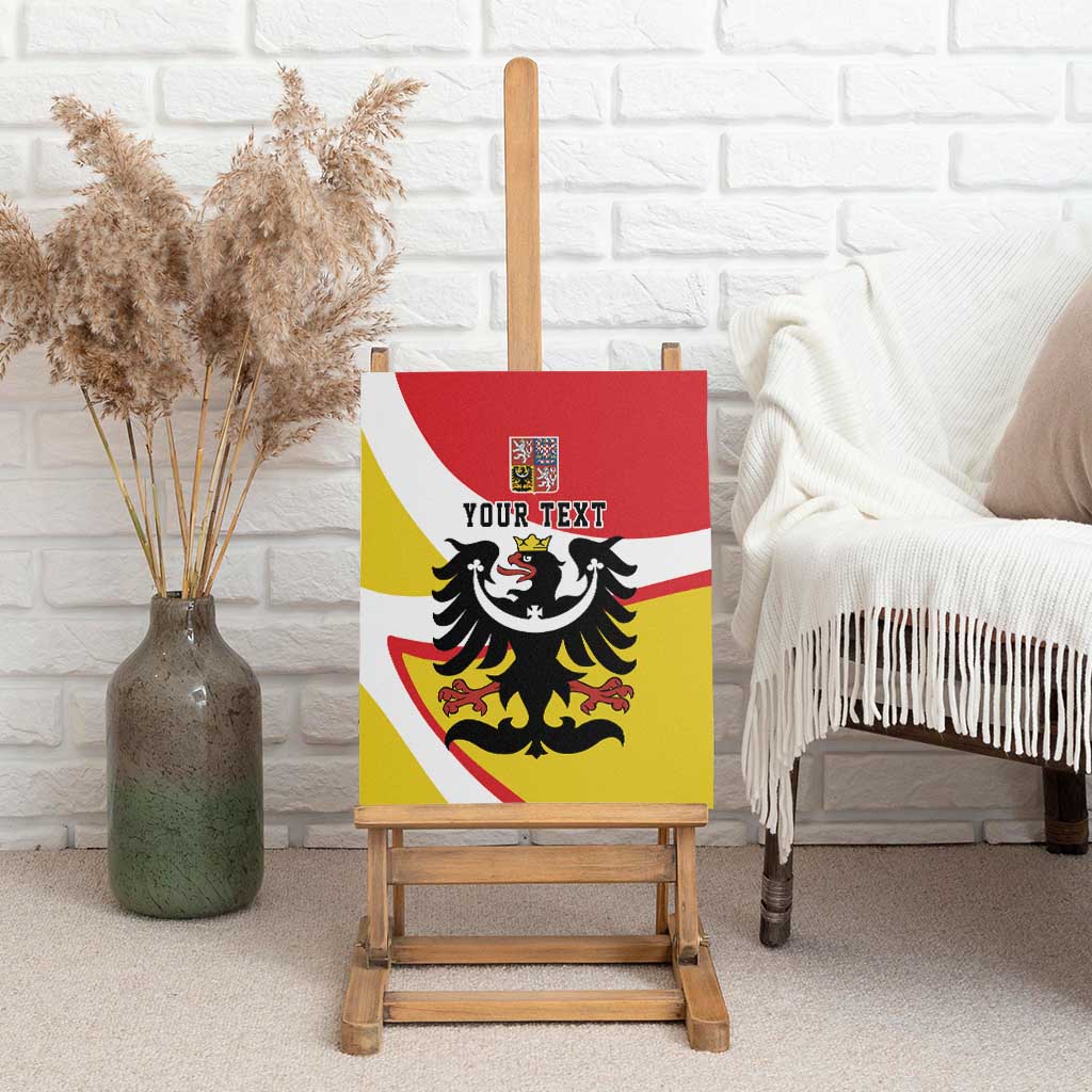 Personalized Coat of Arms of Silesia Canvas Wall Art Black Eagle with Silver Crescent