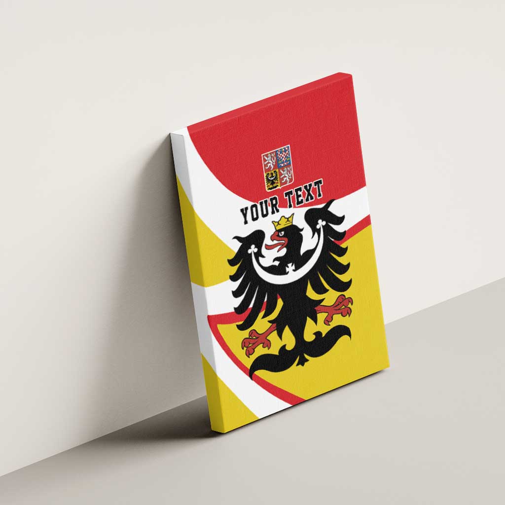 Personalized Coat of Arms of Silesia Canvas Wall Art Black Eagle with Silver Crescent