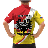 Personalized Coat of Arms of Silesia Family Matching Mermaid Dress and Hawaiian Shirt Black Eagle with Silver Crescent