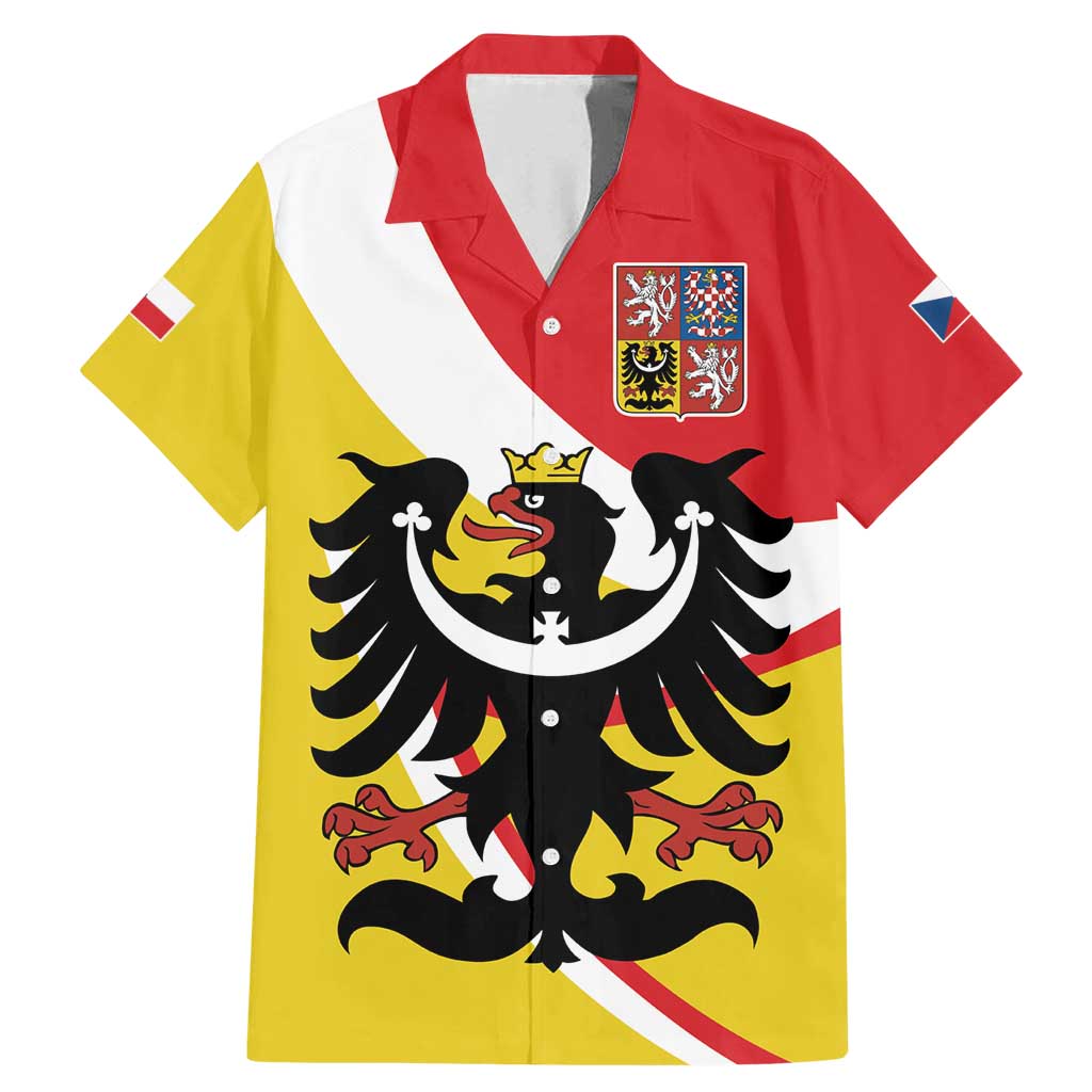 Personalized Coat of Arms of Silesia Family Matching Mermaid Dress and Hawaiian Shirt Black Eagle with Silver Crescent