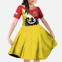 Personalized Coat of Arms of Silesia Family Matching Off Shoulder Maxi Dress and Hawaiian Shirt Black Eagle with Silver Crescent