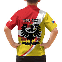 Personalized Coat of Arms of Silesia Family Matching Puletasi and Hawaiian Shirt Black Eagle with Silver Crescent