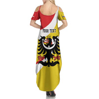 Personalized Coat of Arms of Silesia Family Matching Summer Maxi Dress and Hawaiian Shirt Black Eagle with Silver Crescent