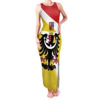 Personalized Coat of Arms of Silesia Family Matching Tank Maxi Dress and Hawaiian Shirt Black Eagle with Silver Crescent