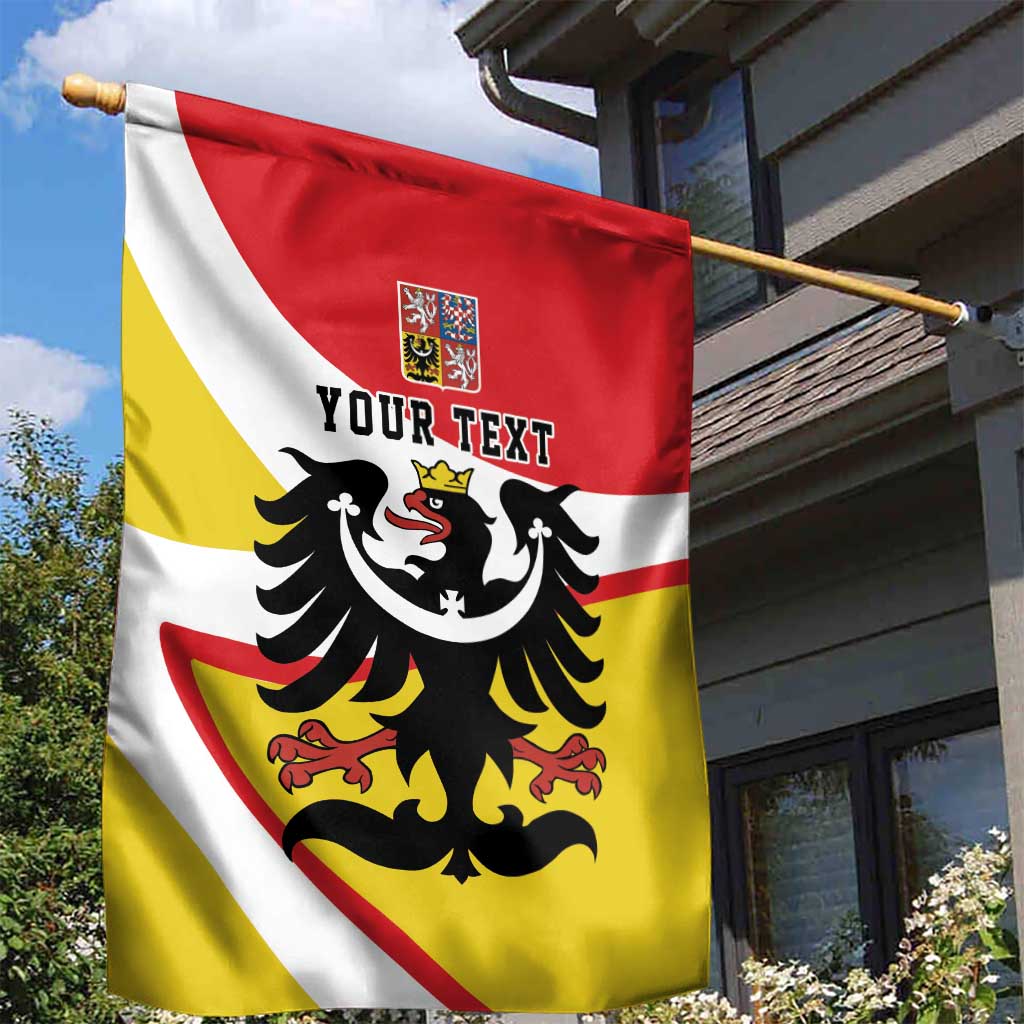 Personalized Coat of Arms of Silesia Garden Flag Black Eagle with Silver Crescent