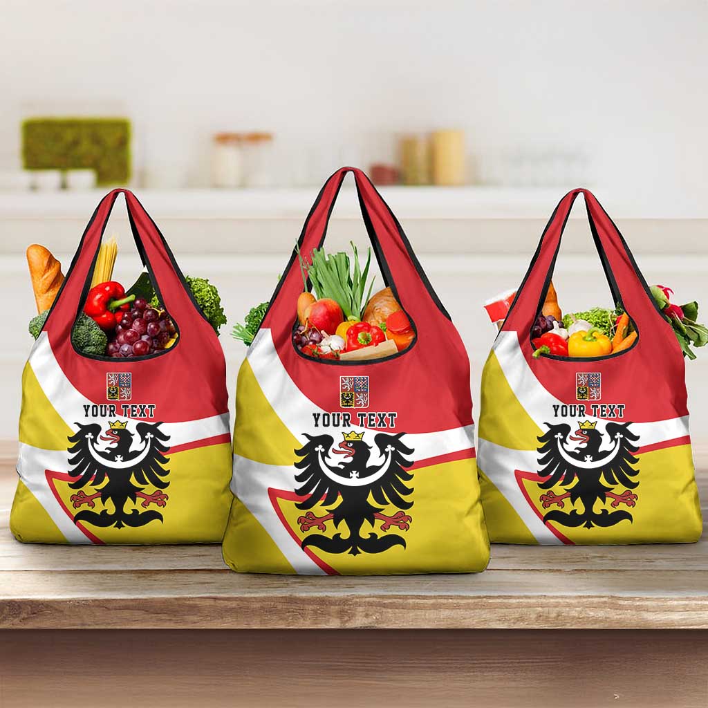 Personalized Coat of Arms of Silesia Grocery Bag Black Eagle with Silver Crescent