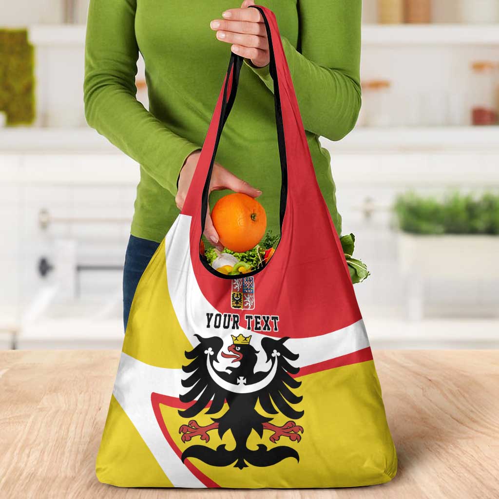 Personalized Coat of Arms of Silesia Grocery Bag Black Eagle with Silver Crescent