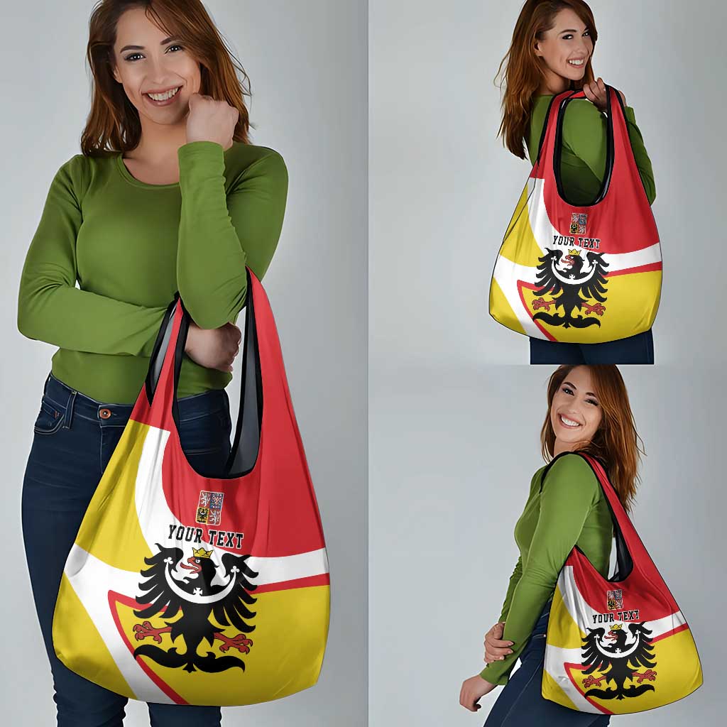 Personalized Coat of Arms of Silesia Grocery Bag Black Eagle with Silver Crescent