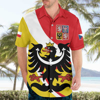 Personalized Coat of Arms of Silesia Hawaiian Shirt Black Eagle with Silver Crescent
