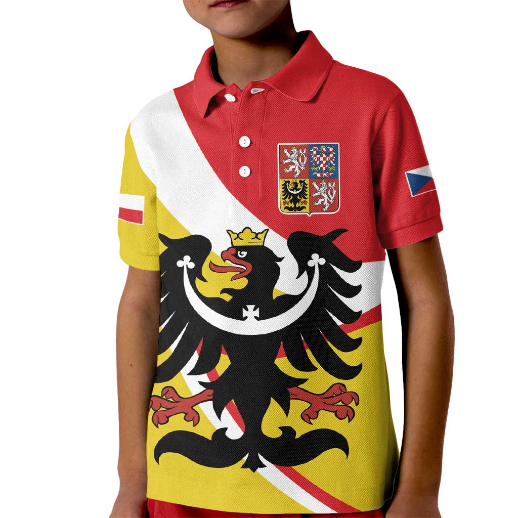 Personalized Coat of Arms of Silesia Kid Polo Shirt Black Eagle with Silver Crescent