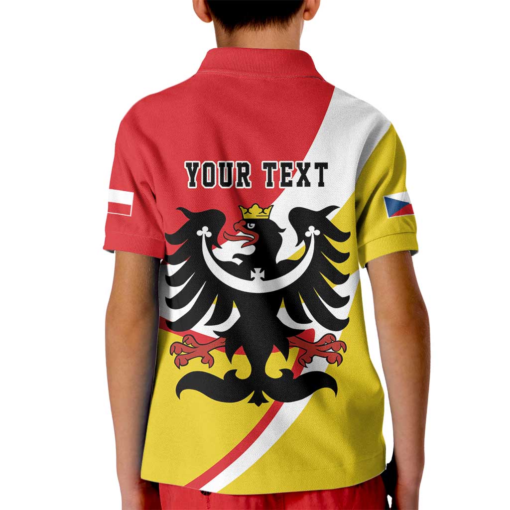 Personalized Coat of Arms of Silesia Kid Polo Shirt Black Eagle with Silver Crescent