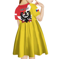 Personalized Coat of Arms of Silesia Kid Short Sleeve Dress Black Eagle with Silver Crescent