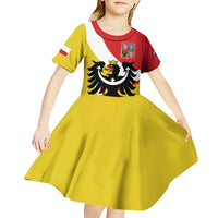 Personalized Coat of Arms of Silesia Kid Short Sleeve Dress Black Eagle with Silver Crescent