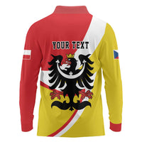 Personalized Coat of Arms of Silesia Long Sleeve Polo Shirt Black Eagle with Silver Crescent LT17 - Wonder Print Shop
